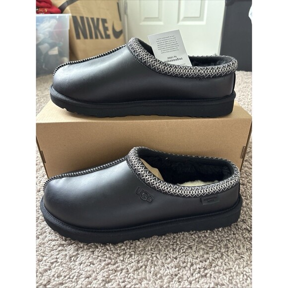 UGG TASMAN REGEN LEATHER LOAFERS SLIPPERS MENS SIZE 10 1163890 IRONWOOD New main image 6